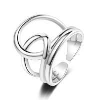 925 Sterling Silver Finger Rings, plated, fashion jewelry & for woman, silver color, 16mm,17mm, Sold By PC