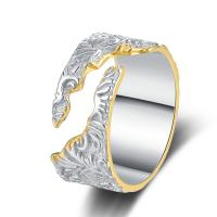 Sterling Silver Jewelry Finger Ring, 925 sterline d'argento, placcato, gioielli di moda & per la donna, due diversi colori, 16mm,9mm, Venduto da PC