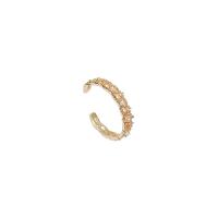 Кубический циркон микро проложить кольцо-латунь, Латунь, плакированный настоящим золотом, ювелирные изделия моды & инкрустированное микро кубического циркония & Женский, Золотой, 17mm, продается PC