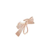 Cubic Zirconia Micro Pave Brass Ring Bowknot plated fashion jewelry & micro pave cubic zirconia & for woman 17mm Sold By PC