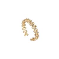 Cúbicos Circonia Micro Pave anillo de latón, metal, chapado en oro real, Joyería & micro arcilla de zirconia cúbica & para mujer, dorado, 17mm, Vendido por UD