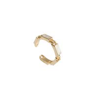 Brass δάχτυλο του δακτυλίου, Ορείχαλκος, επίχρυσο, κοσμήματα μόδας & για τη γυναίκα & σμάλτο, δύο διαφορετικά χρώματα, 17mm, Sold Με PC