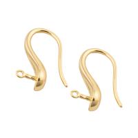 Blås Hook Earwire, Mässing, mode smycken & för kvinna, gyllene, nickel, bly och kadmium gratis, 18x6x4mm, Säljs av Par