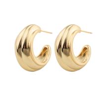 Brass Stud Earring, fashion jewelry & for woman, golden, nickel, lead & cadmium free, 30x15x7mm, Sold By Pair