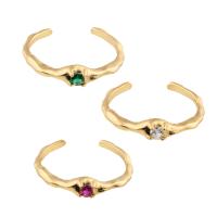 Kubisk Circonia Micro bane messing Ring, mode smykker & Micro Pave cubic zirconia & for kvinde, flere farver til valg, nikkel, bly & cadmium fri, Solgt af PC