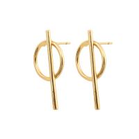 Brass Stud Earring, fashion jewelry & for woman, golden, nickel, lead & cadmium free, 25x13x2mm, Sold By Pair