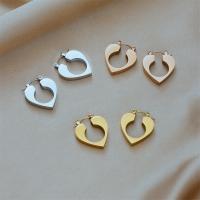 Titanium Steel  Earring, Heart, plated, fashion jewelry & for woman, more colors for choice, 25mm, Sold By Pair