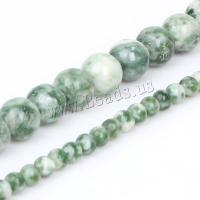 Green Spot Stone perler, Runde, du kan DIY & forskellig størrelse for valg, grøn, Solgt Per Ca. 38 cm Strand