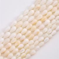 Perles naturelles de coquillage d'eau douce , coquille d'eau douce, larme, DIY & normes différentes pour le choix, blanc, Trou:Environ 1mm, Vendu par brin