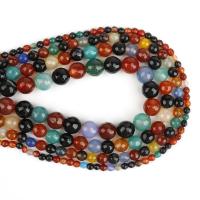 Achat Perlen, Synthetischer Achat, rund, DIY & verschiedene Größen vorhanden, farbenfroh, verkauft per ca. 38 cm Strang