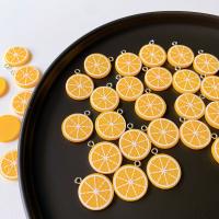Resin Pendant Lemon cute & DIY yellow 20mm Approx Sold By Bag