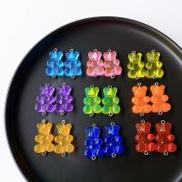 Resin Connector, Bear, epoxy gel, cute & DIY & 1/1 loop, more colors for choice, 20x29mm, Approx 100PCs/Bag, Sold By Bag