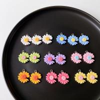Resin Pendant, Flower, epoxy gel, cute & DIY, more colors for choice, 20mm, Approx 100PCs/Bag, Sold By Bag