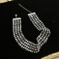 Fashion Choker Necklace, Gauze, with Sequins & Tibetan Style, with 5cm extender chain, fashion jewelry & for woman, more colors for choice, Length:Approx 32 cm, Sold By PC
