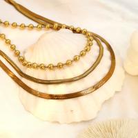 Titanstahl Halskette, plattiert, Modeschmuck & verschiedene Stile für Wahl & für Frau, frei von Nickel, Blei & Kadmium, verkauft von PC