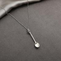 Zinc Alloy Jewelry Necklace with 7cm extender chain Spoon plated fashion jewelry & for woman nickel lead & cadmium free Length Approx 56 cm Sold By PC