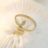 Ring Finger Titantium stali, Wąż, Powlekane, biżuteria moda & dla kobiety, złoto, bez zawartości niklu, ołowiu i kadmu, sprzedane przez PC