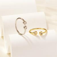 Cubic Zircon Brass Finger Ring with Cubic Zirconia gold color plated fashion jewelry & for woman nickel lead & cadmium free Inner Approx 18mm Sold By PC