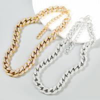 Zinc Alloy smykker halskæde, med Kobber Coated Plastic, med 10.7cm extender kæde, forgyldt, mode smykker & for kvinde & med rhinestone, flere farver til valg, nikkel, bly & cadmium fri, Længde Ca. 42.9 cm, Solgt af par