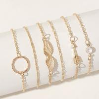 Zinc Alloy Bracelet plated 6 pieces & fashion jewelry & for woman nickel lead & cadmium free Sold By PC