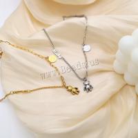 Titanstahl Halskette, mit Verlängerungskettchen von 5cm, Bär, plattiert, Modeschmuck & für Frau, keine, frei von Nickel, Blei & Kadmium, Länge:ca. 52 cm, verkauft von PC