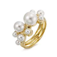 Cink ötvözet Bangle Jewelry, -val Műanyag Pearl, galvanizált, divat ékszerek & a nő, arany, Által értékesített PC