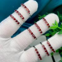 Brass Finger Ring, Cupronickel, with Garnet, fashion jewelry & for woman, nickel, lead & cadmium free, 3mm, Sold By PC