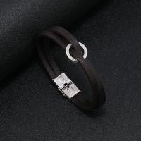 Bracelets cordon PU, cuir PU, avec alliage de zinc, bijoux de mode, plus de couleurs à choisir, 10cm, Vendu par PC