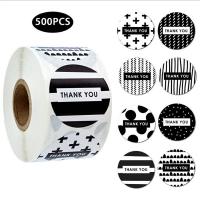 Sticker Paper Adhesive Sticker Round printing with letter pattern 38mm Sold By Spool