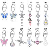 316L Stainless Steel Belly Ring, plated, Unisex & different styles for choice & with rhinestone, 10mm, Sold By PC