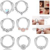 316L Stainless Steel Nose Piercing Jewelry, with Cats Eye, Unisex & different styles for choice & with rhinestone, 10mm, Sold By PC