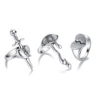 Zinc Alloy Ring Set plated three pieces & for woman US Ring .5-7 Sold By Set