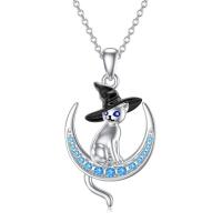 Zinc Alloy Jewelry Necklace with 5cm extender chain silver color plated fashion jewelry & for woman & enamel & with rhinestone mixed colors nickel lead & cadmium free 23mm Length Approx 45 cm Sold By PC