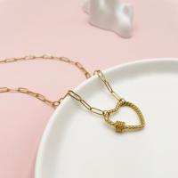 Stainless Steel Jewelry Necklace, 304 Stainless Steel, with 5cm extender chain, Heart, Vacuum Ion Plating, fashion jewelry & for woman & hollow, golden, nickel, lead & cadmium free, 22mm, Length:Approx 45 cm, Sold By PC