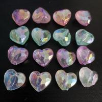 Plated Acrylic Beads, Heart, UV plating, DIY & luminated & faceted, more colors for choice, 19x19mm, Approx 100PCs/Bag, Sold By Bag