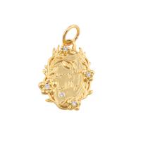 Cubic Zirconia Micro Pave Brass Pendant fashion jewelry & micro pave cubic zirconia & for woman golden nickel lead & cadmium free Sold By PC
