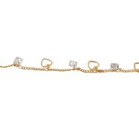 Brass Beading Chains, fashion jewelry & micro pave cubic zirconia, golden, nickel, lead & cadmium free, Sold By m