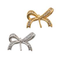Brass Peg Bail Bowknot fashion jewelry & micro pave cubic zirconia nickel lead & cadmium free Approx 2mm Sold By PC
