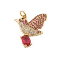 Cubic Zirconia Micro Pave Brass Pendant Bird fashion jewelry & micro pave cubic zirconia & for woman golden nickel lead & cadmium free Approx 2mm Sold By PC