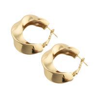 Messing Spring hoop oorbellen, mode sieraden & voor vrouw, gouden, nikkel, lood en cadmium vrij, 36x13x10mm, Verkocht door pair