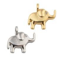 Cubic Zirconia Micro Pave Brass Pendant, Elephant, fashion jewelry & micro pave cubic zirconia & for woman, more colors for choice, nickel, lead & cadmium free, 15x15x2mm, Hole:Approx 1mm, Sold By PC
