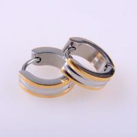 Stainless Steel Huggie Hoop Earring 304 Stainless Steel Donut Galvanic plating fashion jewelry & Unisex mixed colors Inner Approx 9mm Sold By Pair