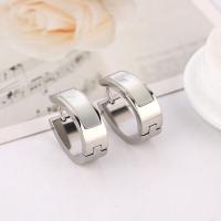 Stainless Steel Huggie Hoop Earring 304 Stainless Steel with Shell Galvanic plating fashion jewelry & Unisex Sold By PC