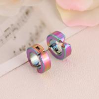 Stainless Steel Huggie Hoop Earring 304 Stainless Steel Donut Galvanic plating fashion jewelry & Unisex Sold By PC