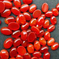 Agate Cabochon, Red Agate, Oval, DIY, red, 10x14mm, 100PCs/Bag, Sold By Bag