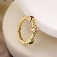 Cubic Zirconia Micro Pave Brass Ring plated fashion jewelry & micro pave cubic zirconia nickel lead & cadmium free inner ~21mm Sold By PC