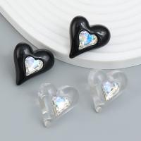 Zinc Alloy Stud Earring with Resin & Acrylic Heart fashion jewelry & for woman nickel lead & cadmium free Sold By Pair
