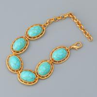 Tibetan Style Bracelet, with turquoise, with 7.9cm extender chain, plated, fashion jewelry & for woman, nickel, lead & cadmium free, Length:Approx 17.7 cm, Sold By PC