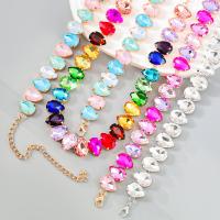Cink Alloy nakit ogrlice, s 13.9cm Produžetak lanac, modni nakit & za žene, više boja za izbor, nikal, olovo i kadmij besplatno, Dužina Približno 38.1 cm, Prodano By PC