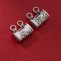 925 Sterling Silver Pendant Lock plated DIY & double-hole silver color Sold By PC